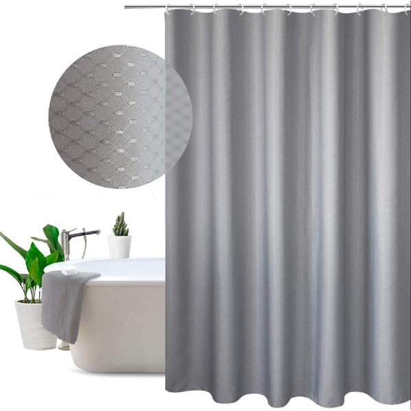 Latitude Run® Grey Shower Curtain Is 72 X 84 Inches Long, Heavy Weight